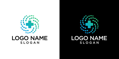 Fototapeta premium Medical Logo. Medical Cross Molecule Logo Design Template Elements.