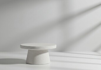 White Pedestal on Minimal Background