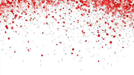 Naklejka premium Red confetti falling on white background.