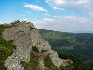 Scenic mountain landscape with rocky formation