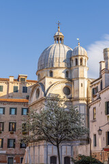 Italy, Venice. Exterior facade, Santa Maria dei Miracoli church