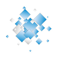 Blue squares. Abstract banner design. Png