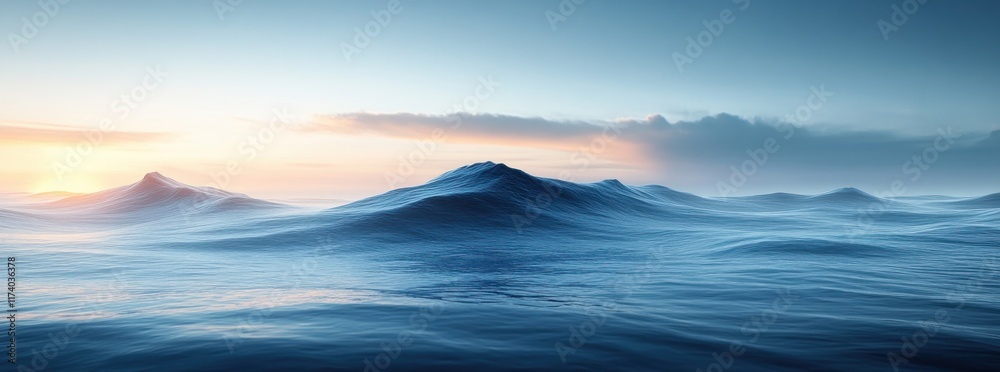 Leinwandbilder blue gradient background soft light grainy texture abstract design smooth waves dynamic noise effect