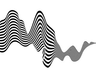 Black and white wavy stripes or lines design. Optical art. Png