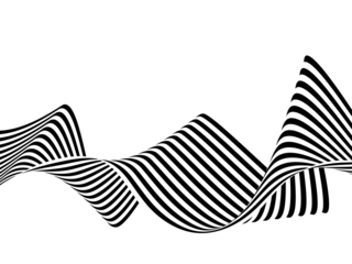 Black and white wavy stripes or lines design. Optical art. Png