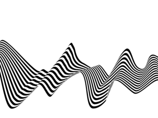 Abstract black and white wave. Png