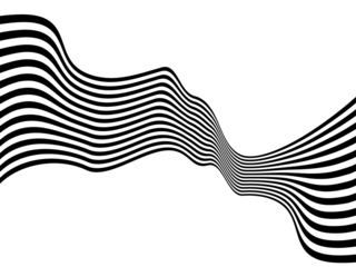 Abstract black and white wave. Png