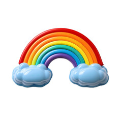 arco iris con nubes aislada sobre fondo blanco