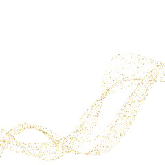 Golden light swirl wave. Glowing gold wavy lines and magic shiny sparkles. Png