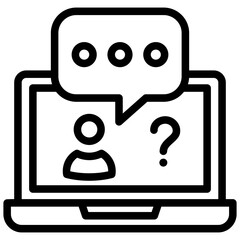 Virtual Tutor Icon Lineal Style
