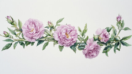 Fototapeta premium Elegant wedding invitation card background vector. Minimal hand painted watercolor botanical flowers texture template background. Design for wedding, vip cover, poster, rsvp moderncard.Valentine's Day