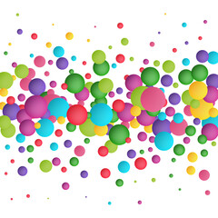 color balls, blur effect. 3d round spheres. Geometric design elements circle ball pattern. Flying shapes in empty space. Design for poster, banner, placard.  Png