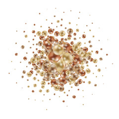 Elegant template with gold pearl pattern. Png