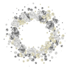 Elegant template with pearl pattern.  design for banners, cards, wedding invitation. Frame Png