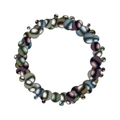 Obraz premium Black glossy balls . Pearls. Frame. Png