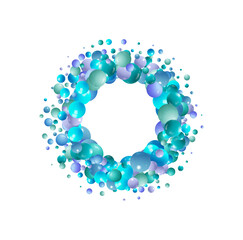 Obraz premium Abstract Flying Spheres. Blue RealisticBalls. . Photoframe. Png