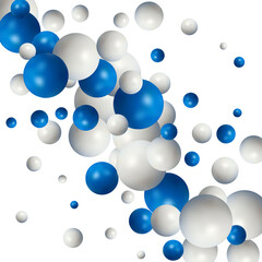 Blue and white glossy balloons. Design element.  Png