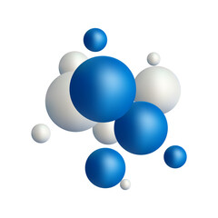 Blue and white glossy balloons. Design element.  Png