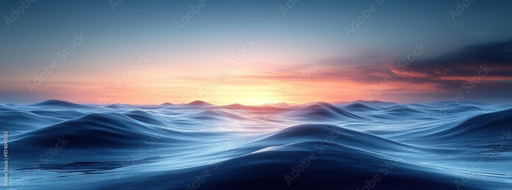 Poster Blue Gradient Ocean View Abstract Smooth Light Background Design