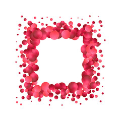 red and pink Elegant template with pearl pattern. Frame. Png