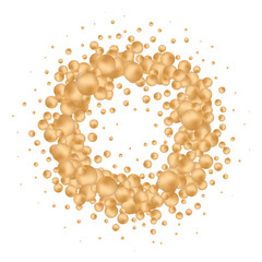 Abstract template with gold balls. Png