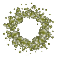 Abstract template with green balls. Png
