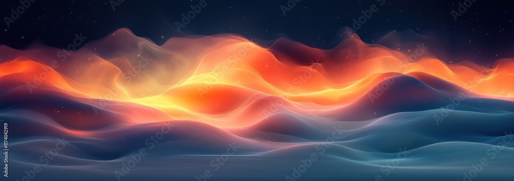 Poster vibrant gradient background soft focus abstract design in orange red blue with grainy texture and et