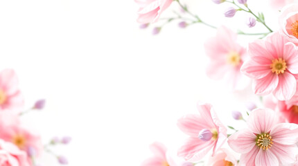 Fototapeta premium Delicate pink flowers blooming in spring, beauty of nature