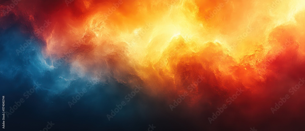 Aufkleber Warm Cool Color Gradient Background with Blurry Abstract Effect and Soft Lighting for Poster Banner Design