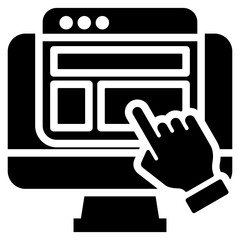 Interactive Tool Icon Solid Black Style