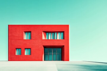 Red Building Against Turquoise Sky Featuring Property Management Real Estate Opportunities