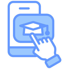 Learning App Icon Line Blue Style