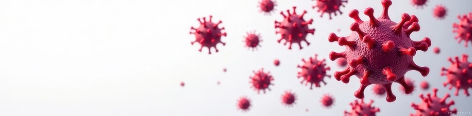 Close-up of isolated virus cells against a white background , viruses, isolate