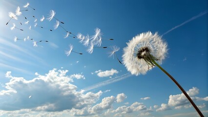 dandelion against sky