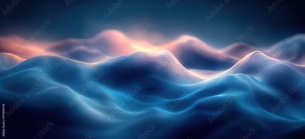 Aufkleber abstract blue gradient background texture design with soft glow and noise effect