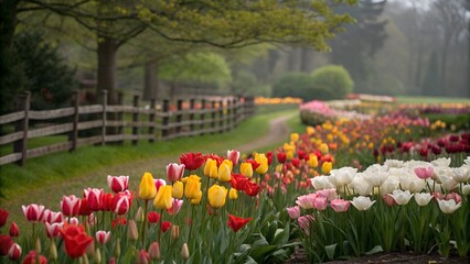 tulips in the park