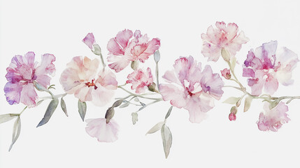 Elegant wedding invitation card background vector. Minimal hand painted watercolor botanical flowers texture template background. Design for wedding, vip cover, poster, rsvp moderncard.Valentine's Day