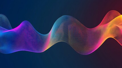 Abstract Colorful Waveform Digital Art Design