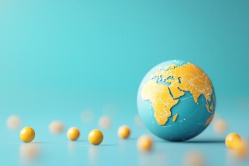 Global collaborative project illustrated globe creative environment contemporary design vibrant viewpoint conceptual art