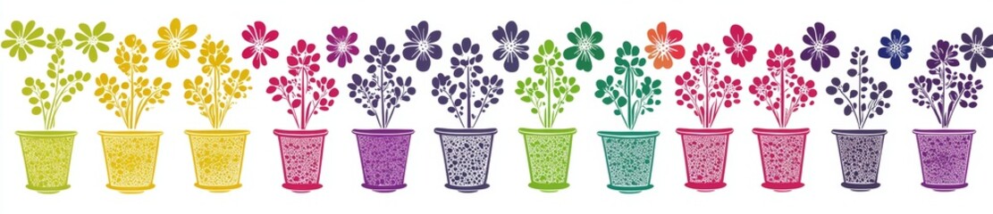 Fototapeta premium A gathering of flowers, leaves, birds, bunnies, and other spring emblems.
