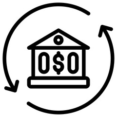 Bank Transfer Icon Lineal Style