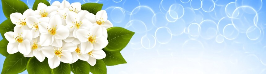 Fototapeta premium spring flowers on sky