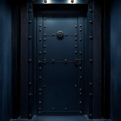 Obraz premium Anodized Black Locked Security Doors in Room