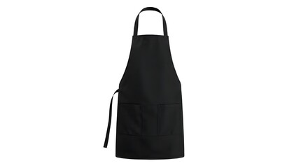 A blank black baker chef apron mockup displayed from the front view, designed for professional kitchen staff. The apron features an adjustable strap and a clean, sleek appearance, ready for branding o