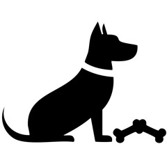 An illustration of a dog and bones
