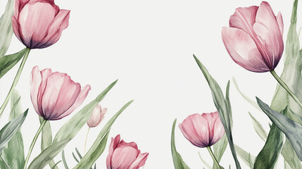 Elegant wedding invitation card background vector. Minimal hand painted watercolor botanical flowers texture template background. Design for wedding, vip cover, poster, rsvp moderncard.Valentine's Day