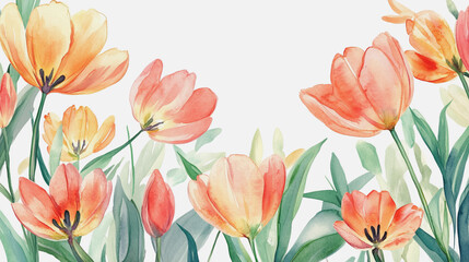 Fototapeta premium Elegant wedding invitation card background vector. Minimal hand painted watercolor botanical flowers texture template background. Design for wedding, vip cover, poster, rsvp moderncard.Valentine's Day