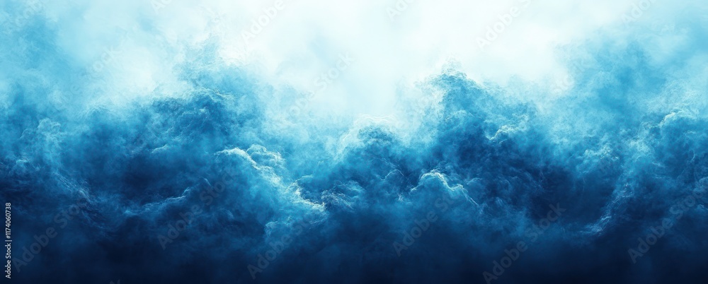 Aufkleber Blue Gradient Background Abstract Texture Design Wallpaper Soft Blurred Light and Dark Colors Tranquil Modern Minimal Header Banner Poster Graphic Resource