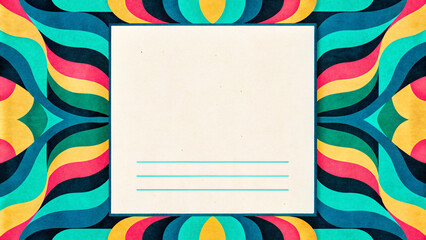 Modern Abstract Border Design with Paper Texture and Tropical Vibes Palette