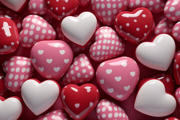 Colorful heart patterns for valentine's day cards and social media design, posters, Romantic background
